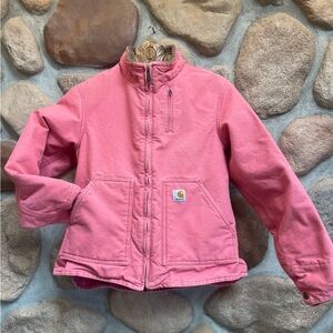 BEAUTIFUL PINK SHERBET CARHARTT JACKET! SHERPA LINED M